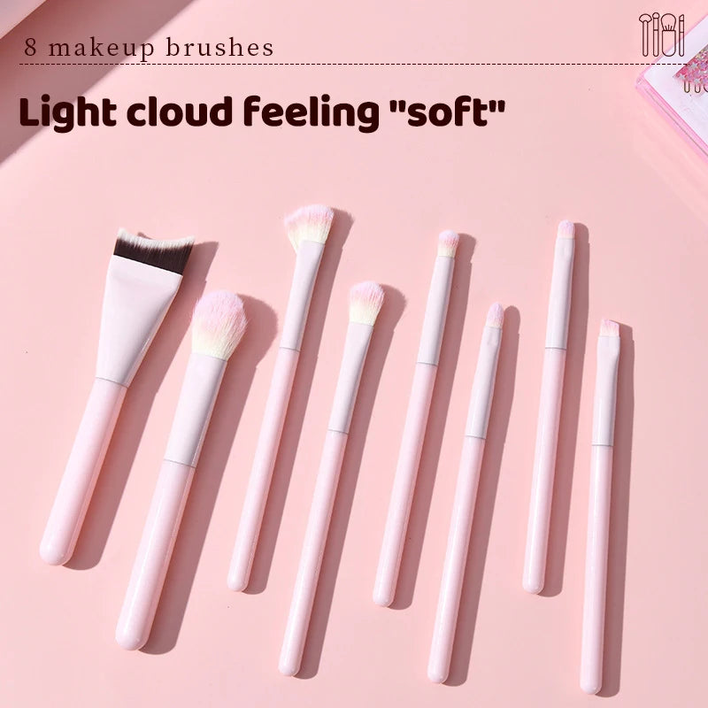 1/8 PCS Makeup Brush Soft Bristles Fish Tail Foundation Brush Eyeshadow Eyeliner Contour Brush Kit Make Up Tools With Bag Quake