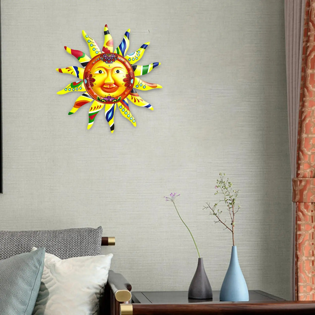 Wall Art Decor Waterproof Statues Sun Abstract Metal Wall Art Wall Hanging Decor Quake