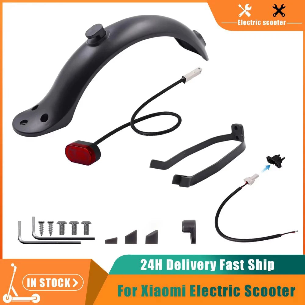 Front Rear Fender for Xiaomi M365 Pro Electric Scooter Taillight Battery Powered Warning Light Lamp Tyre Splash Mudguard Parts Quake