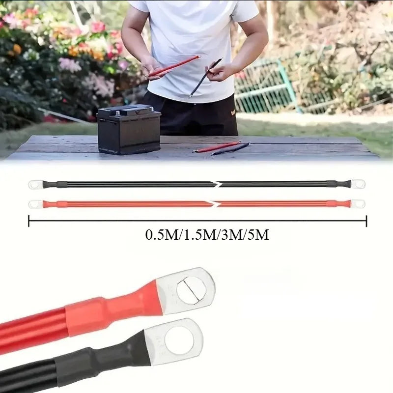 High Corrosion Resistant 12AWG Battery Power Cord M3-10 O Terminal Heavy Duty Wire for Vehicle Camper Trailer Power Connection Quake