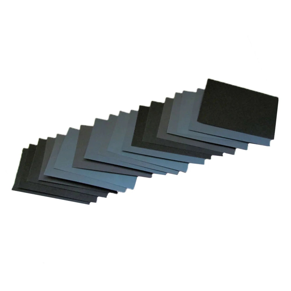 Sandpaper 400 600 800 1000 1200 1500 Grit Wet/Dry 1/2inches 16 Pieces For Polishing Car Wash Maintenance Paint Care Quake