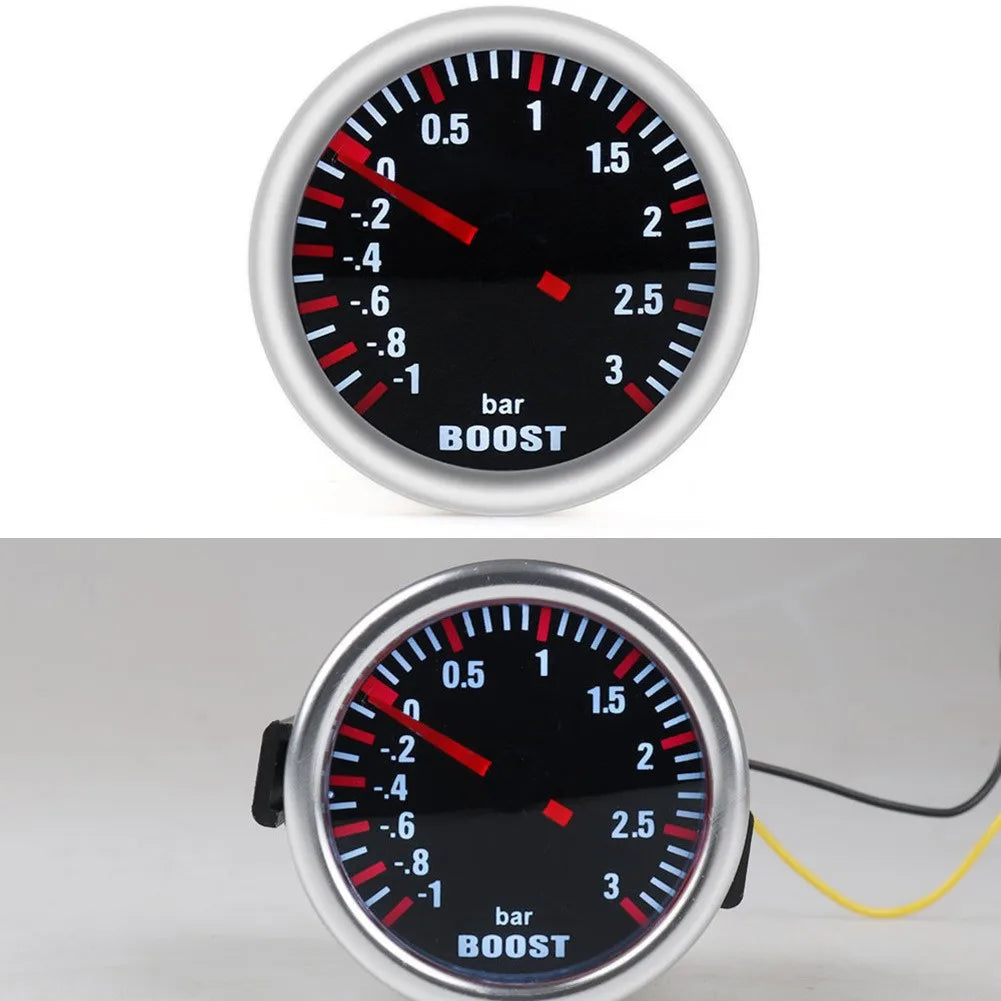 Racing Car Modification Turbocharger Gauge Mechanical 12V 52mm Turbo Boost Pressure Meter 3 Bar for Turbo System Performance Quake