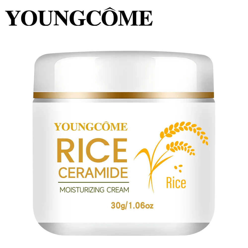 30/60g Rice Cream For Face White Rice Essence Brightening Moisturizing Cream Lightweight Moisturizer Face Cream Smooth Lines Quake
