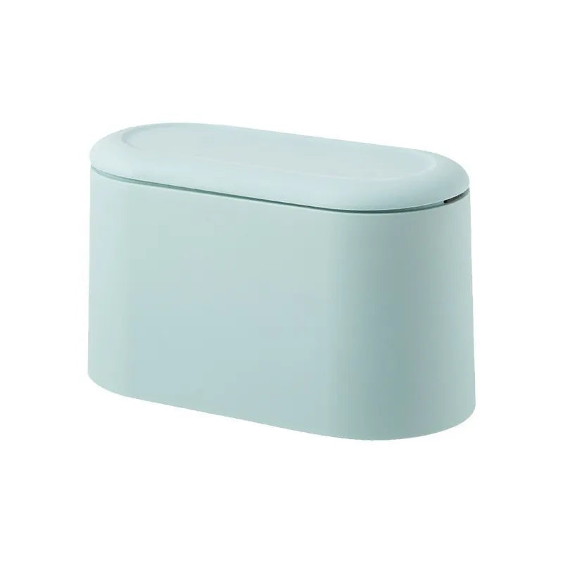 Nordic Press Type Desktop Trash Can Mini Double Layer Litter Bin with Lid Odor-proof Small Wastebasket for Bedroom Dining Table Quake