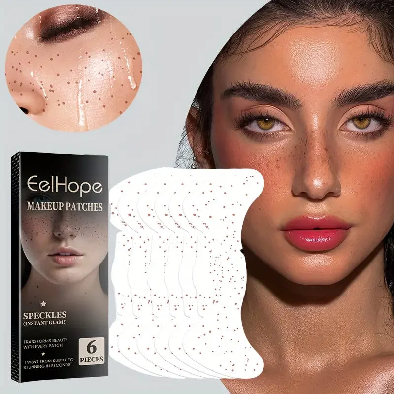 6 Pcs Waterproof Sweat-Proof Natural Freckles Simulation Makeup Stickers, Easy to Apply Temporary Tattoos, Create Perfect Skin Quake 6PCS