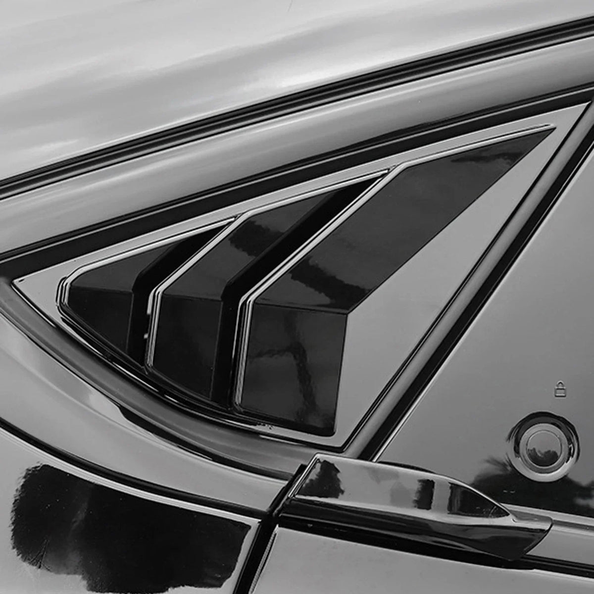 For Mustang Mach-E Mach E 2021 2022 Car Rear Louver Window Side Shutter Cover Trim Sticker Vent Scoop ABS Carbon Fiber Style Quake