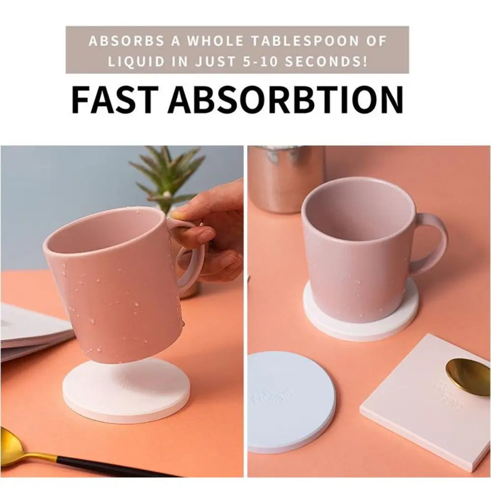 New Quick Drying Diatomite Coaster Thickened Non-slip Heat Resistant Mat Dampproof Heat Resistant Cup Pads Placemats Bathroom Quake