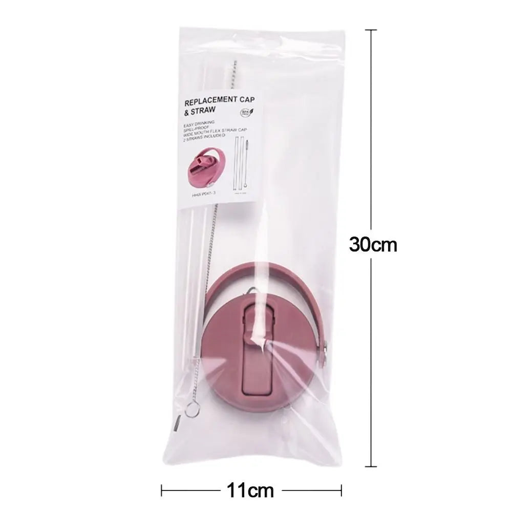 PP Plastic Cup Lid Splash Spill Proof With Big Handle Vacuum Bottle Replacement Lid Wide Mouth Bottle Cover Quake