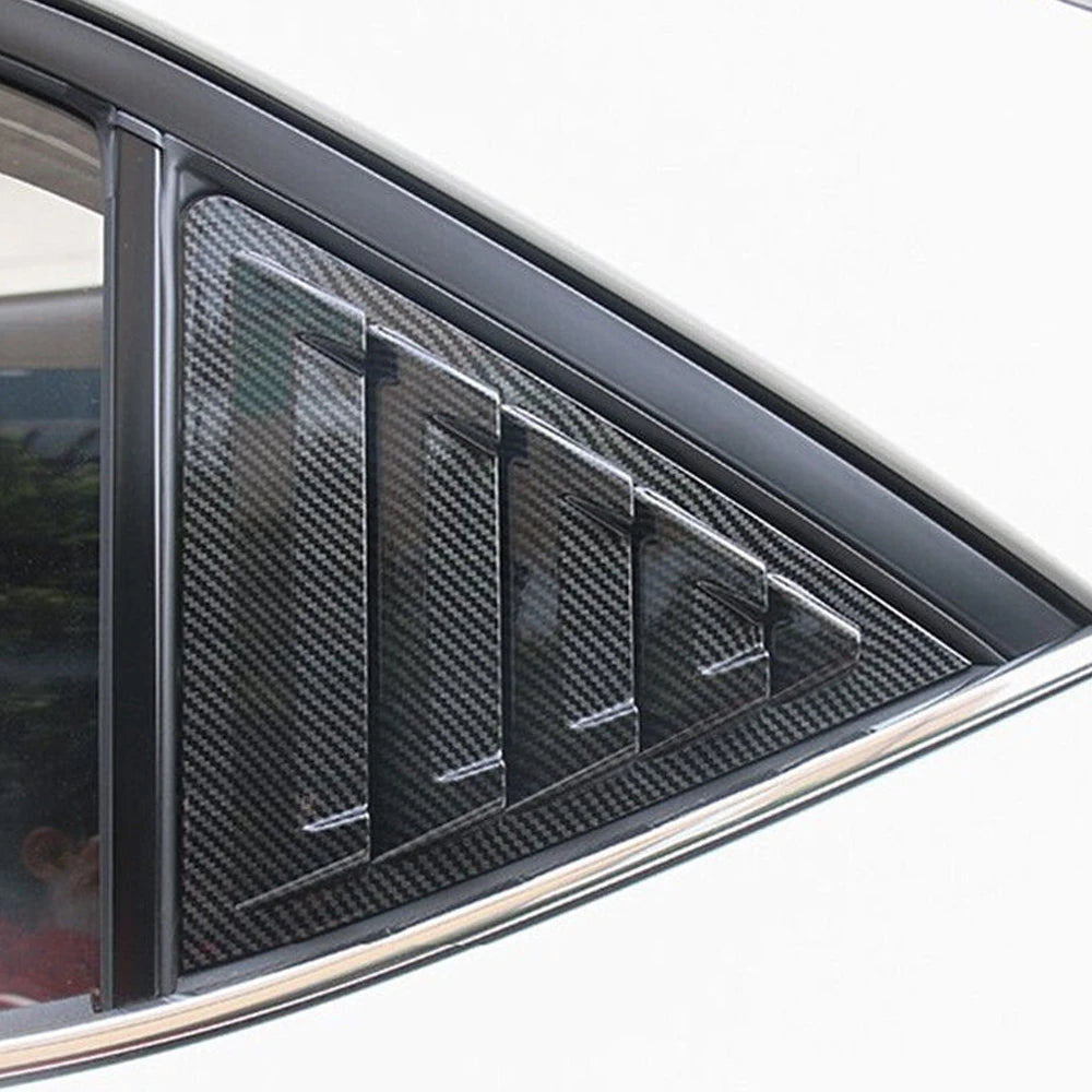 For Toyota Corolla 2014-2018 Car Rear Louver Window Side Shutter Cover Trim Sticker Vent Scoop ABS Carbon Fiber Black Auto Quake