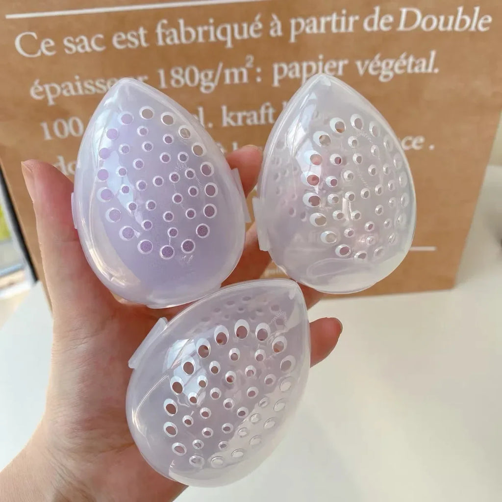 Makeup Blender Holder Stand Drying Box Empty Makeup Sponge Storage Box Plastic Egg Shaped Cosmetic Puff Organizer Rack Portable Quake