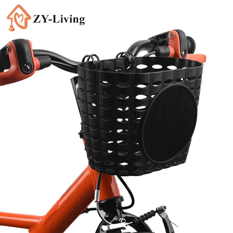 1pc Bicycle Basket Hollow Children Bike Tricycle Scooter Storage Front Handlebar Plastic Carrier Cycling Kids Riding Quake