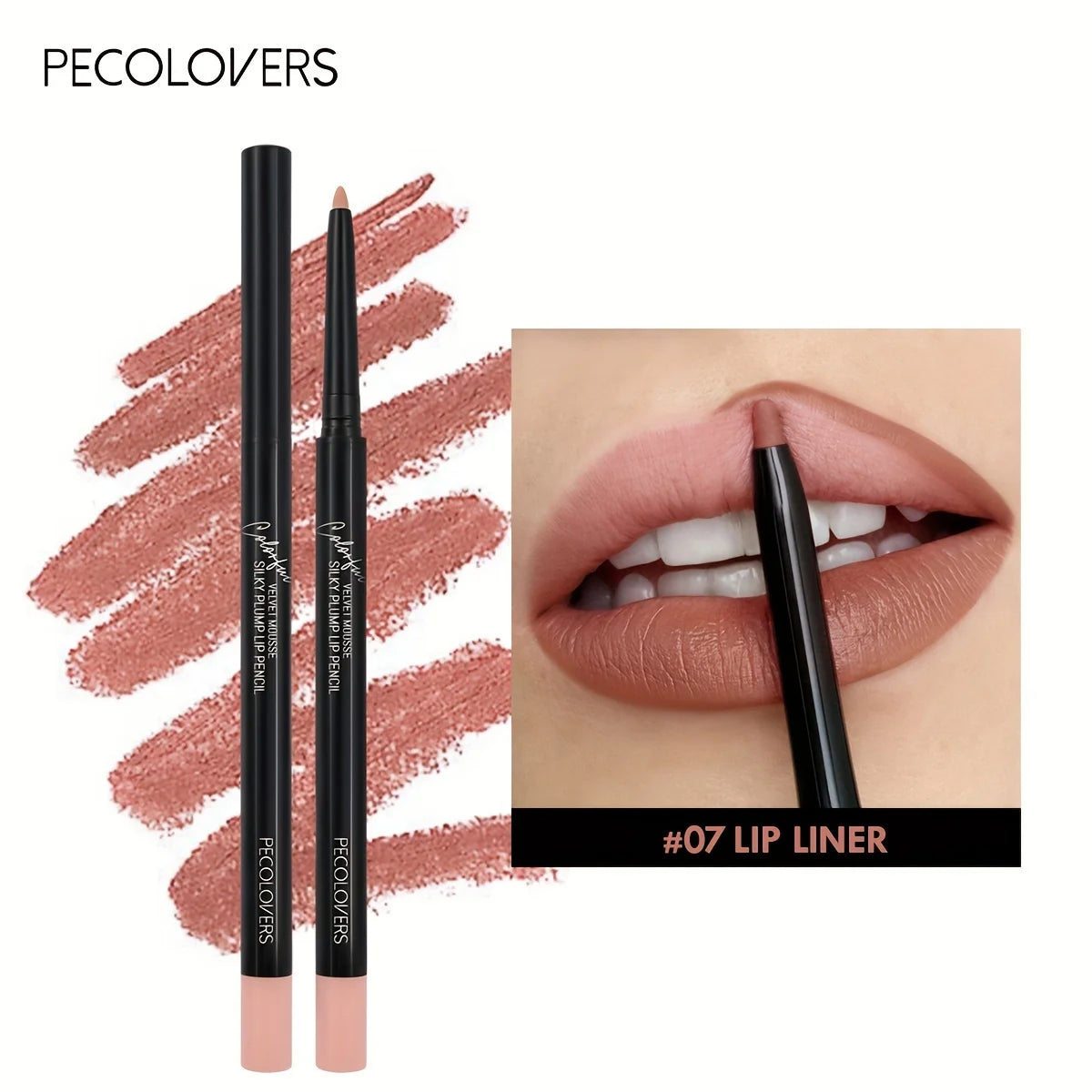 Nude Brown Lip Liner Pencil Lipstick Matte Smooth Waterproof Lipliner Long Lasting Non-stick Cup Lipstick Pen Beauty Makeup Quake 07