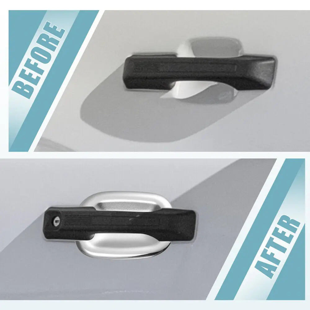 For Ford Bronco Sport 2021 2022 4Pcs Silver ABS Car Exterior Door Handle Bowl Cup Cover Guard Trim Case Accessories Chrome Quake