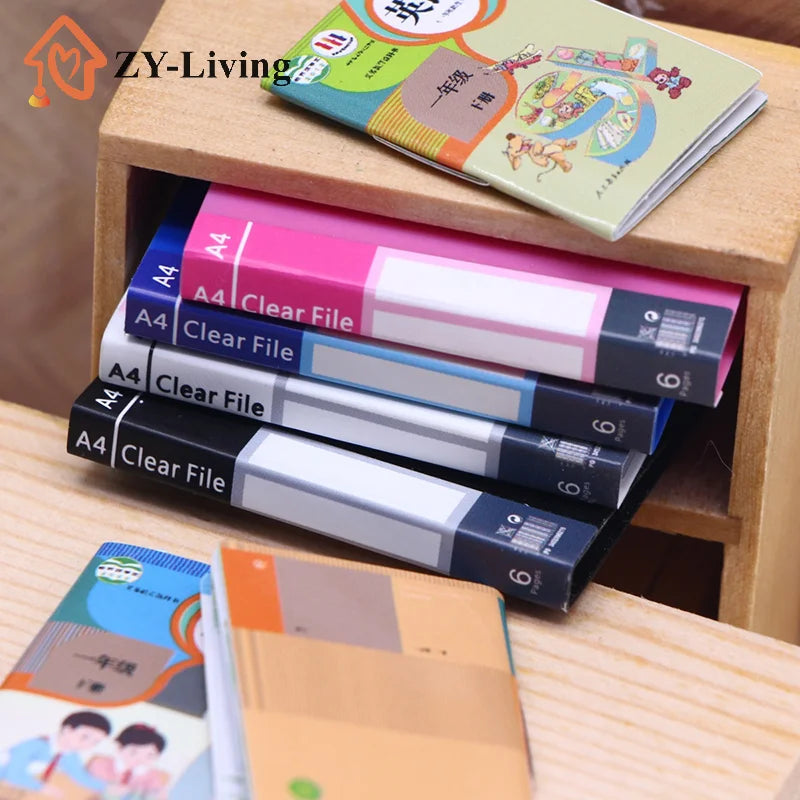 1Pcs Miniature Dollhouse File Book Folder Binder - Home Model Decor Toy Doll House Accessories 1:12 Scale Simulation Furniture Quake