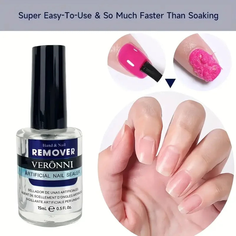 15ML Nail Gel Polish Fast Remover Gel Polish Soak Off UV LED Cleaner Function Gel Remove Manicure For Home Use or Nail Salons Quake 15ml