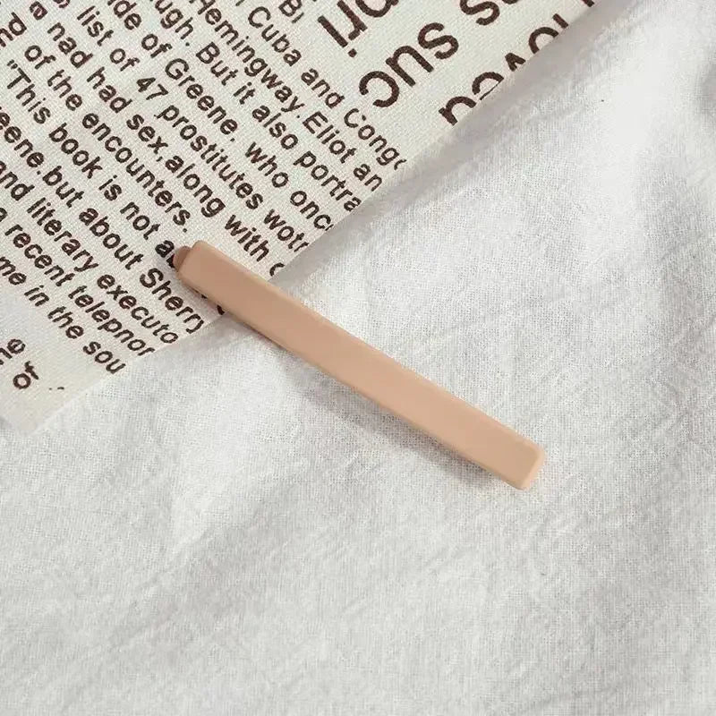 Simple Korean Fashion Hair Side Clip Women Girls Basic Bangs Fixed Hairpin Candy Color Matte Hair Styling Accessories Barrettes Quake apricot