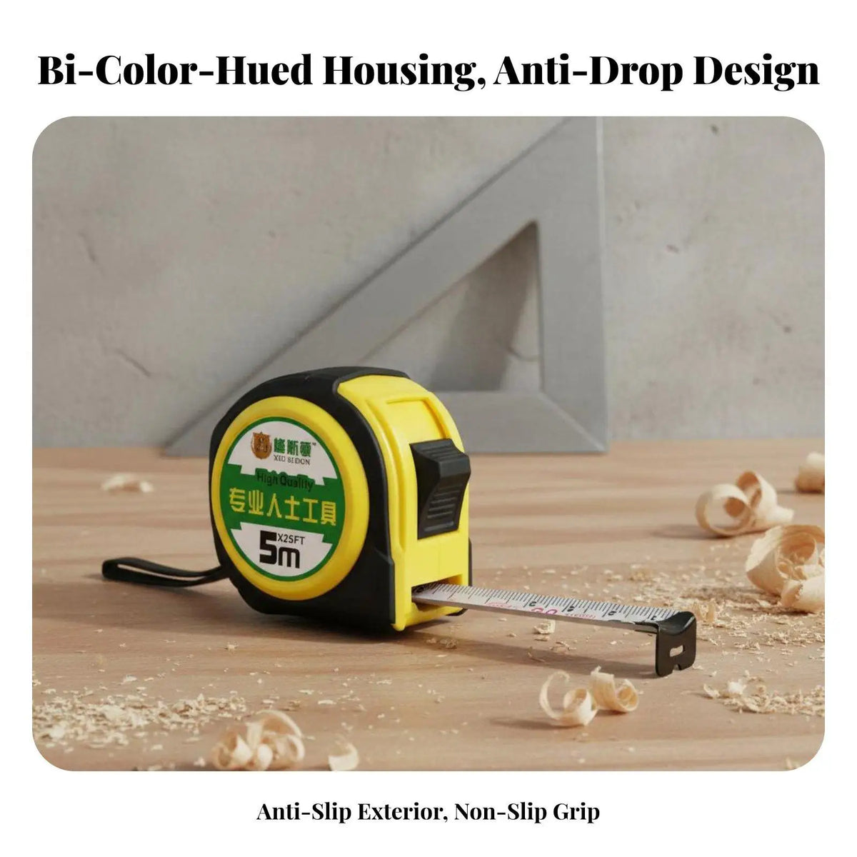Retractable Steel Tape Measure 7.5m Professional Metric Ruler with Rubber Casing and Wrist Strap for Carpenters Quake