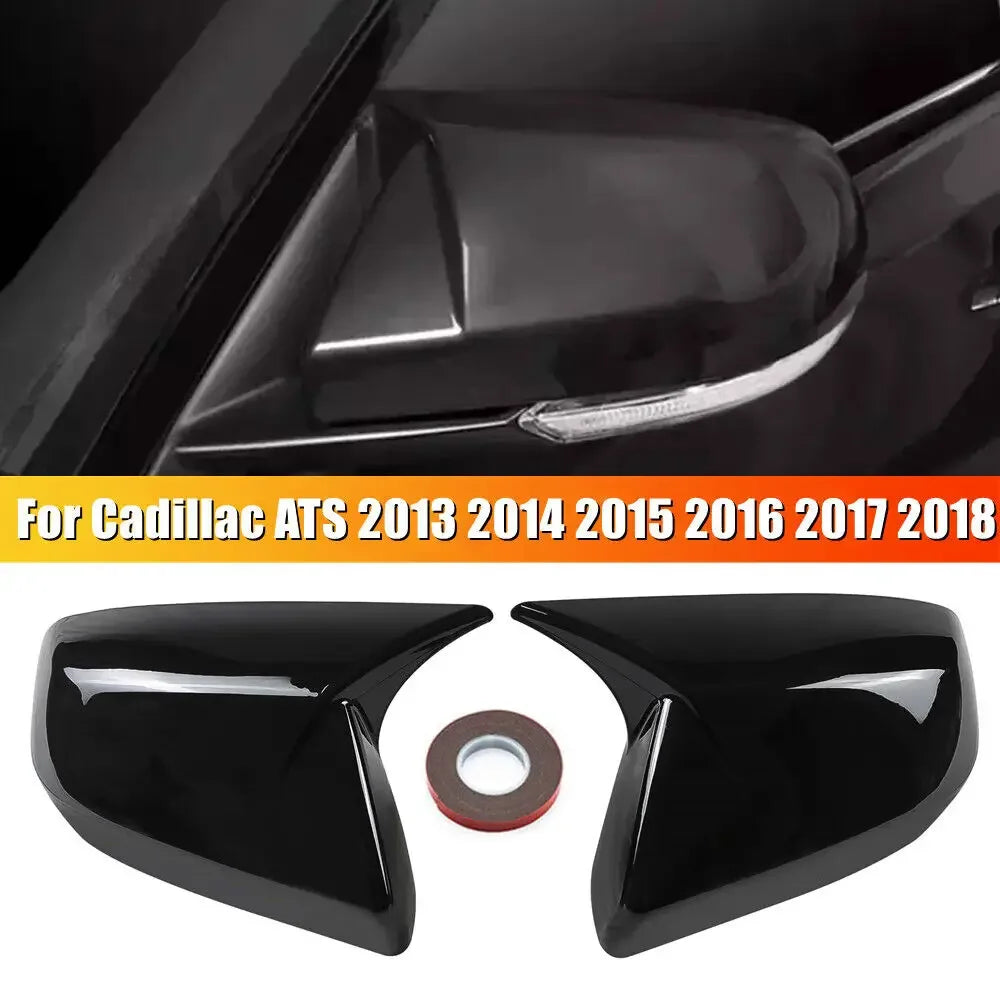 For Cadillac CT4 ATS 2013-2023 Car Sticker Rearview Side Mirror Cover Wing Cap Exterior Door Rear View Case Trim Carbon Fiber Quake