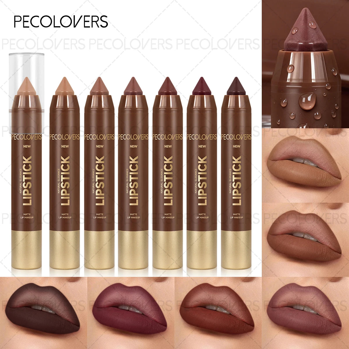 12 Pcs/SET Elegance Matte Lip Liner & Lipstick Pen, Long-lasting Non-sticky Waterproof for Precisely Depicting Lip Lines, Gift Quake