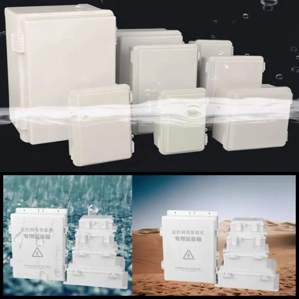 IP67 Electrical Junction Box Waterproof White Outdoor Sealed Switch Power Case Enclosure With Hasp Plastic Distribution Boxes Quake
