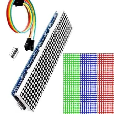 MAX-7219 Dot Matrix Module Microcontroller 4 In One Display with -5P Line Quake