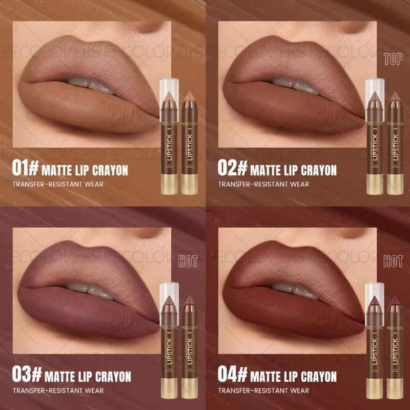 1PC Lip Liner in A Brown Tube, Outlines The Contours of Lips, Creates Plump and Charming Lips, Brown Lipstick, Non-stick Cup Quake