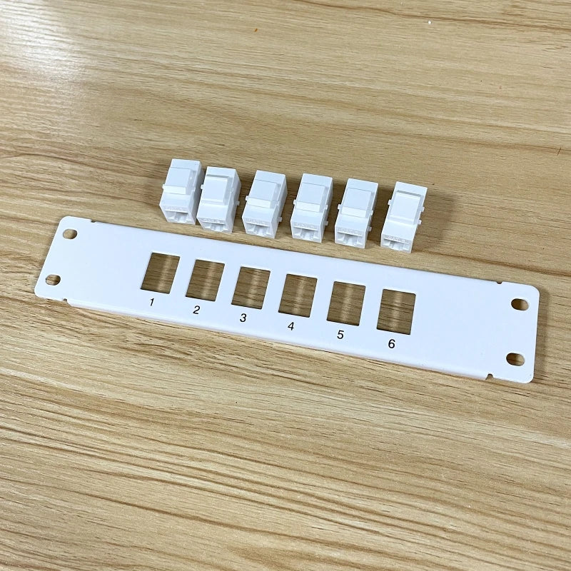 6 Port CAT6 Patch Panel Supports Back CAT6 Unshielded w/ Coded T568A/B Wiring for RJ45 Network Cables Rack/Wall Mount K1KF Quake Default Title