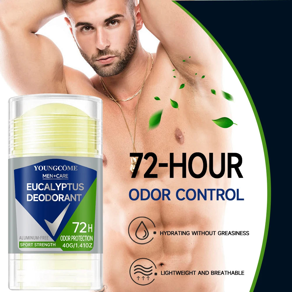 Men's Deodorant Stick Anti Sweating Keep Drying Lasting Fragrance Remove Armpit Odor Underarm Refresh Sticks Fade Body Odor Quake
