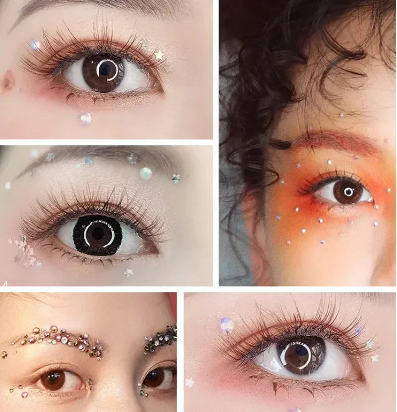 Rhinestone Face Sticker Diamond Party Eyes Makeup Bright Crystal Self-adhesive DIY Sticker Girls Face Decoration Sticker Quake
