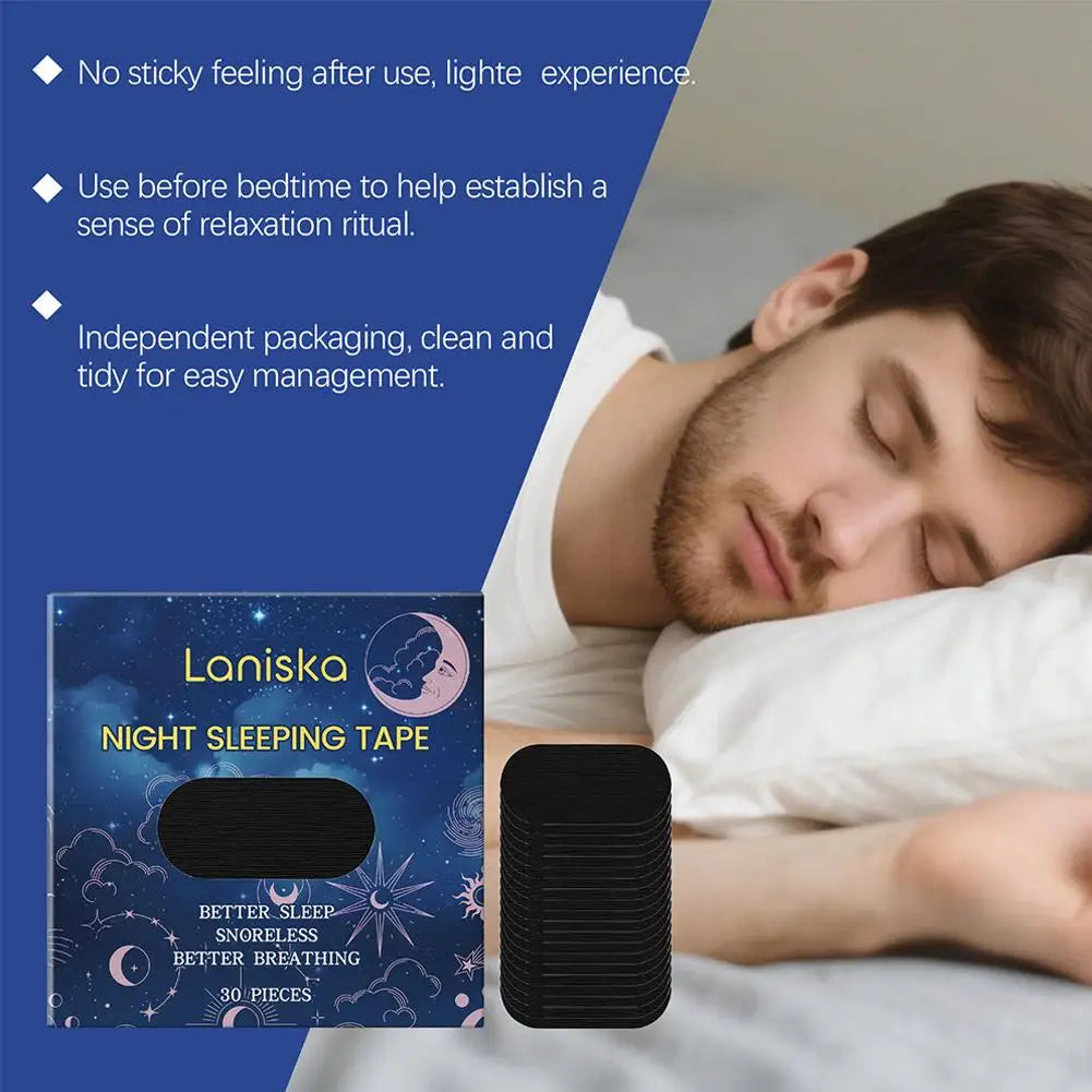 30Pcs Sleep Care Nose Patches Gentle Nighttime Nose Comfort Patches Thin Breathable Skin-Friendly Body Sleep Care Sticker Quake
