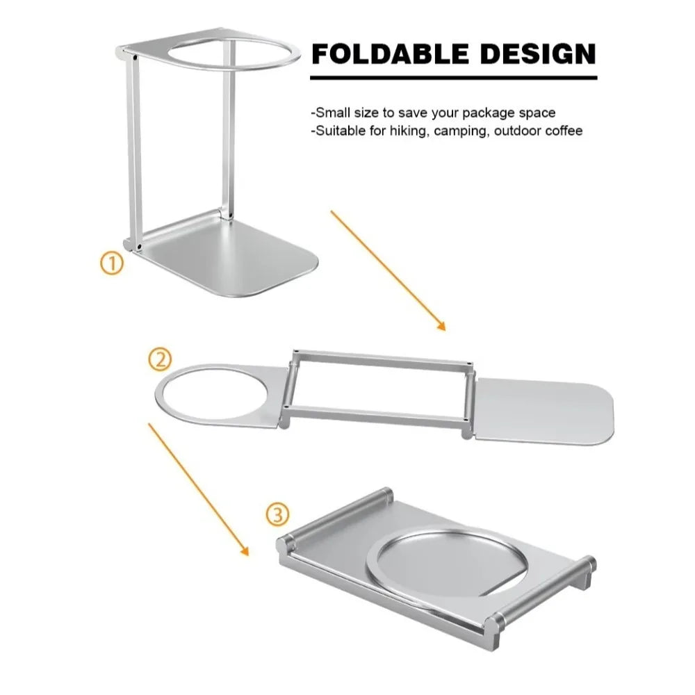 Hot Foldable Coffee Machine Stand Aluminum Alloy Portable Drip Filter Holder Sturdy Durable Espresso Machine Accessories Quake
