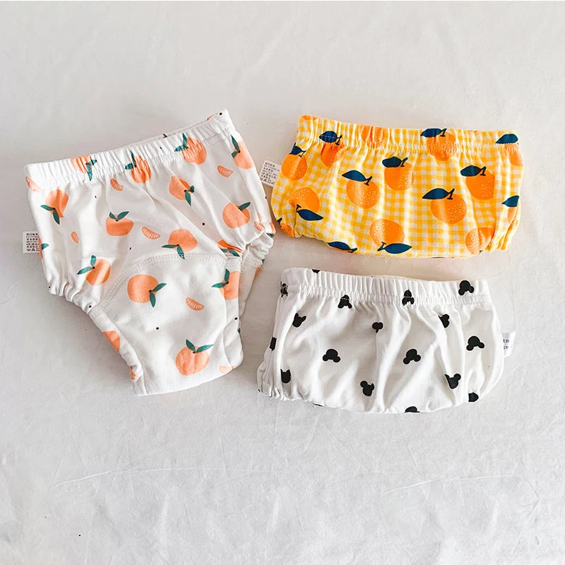 8-18KG Nappy 3 Pieces/lot Baby Training Pants 6 Layers Bebe Cloth Diaper Reusable Washable Cotton Elastic Waist Cloth Diapers Quake