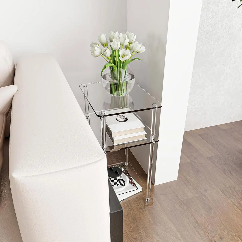 Acrylic Small Table 3 Tier Versatile Bedside Furniture for Small Space Bedside Cabinet for Bathroom Home Balcony Bedside Office Quake