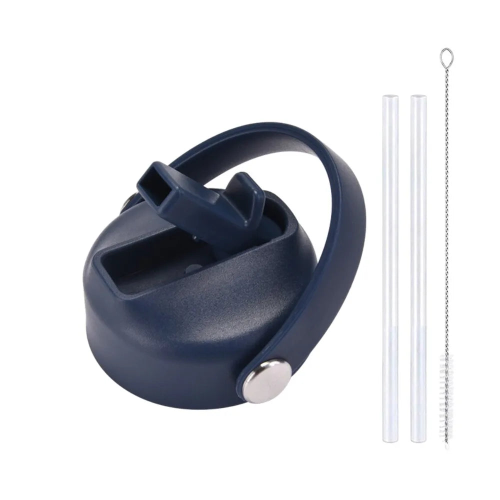 PP Plastic Cup Lid Splash Spill Proof With Big Handle Vacuum Bottle Replacement Lid Wide Mouth Bottle Cover Quake 7