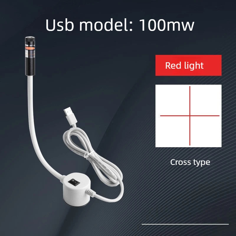USB Magnetic Laser Guide Red Laser Positioning Light for Sewing Machine Quilting Craft Workbench Alignment Accessory Quake 100mw Cross