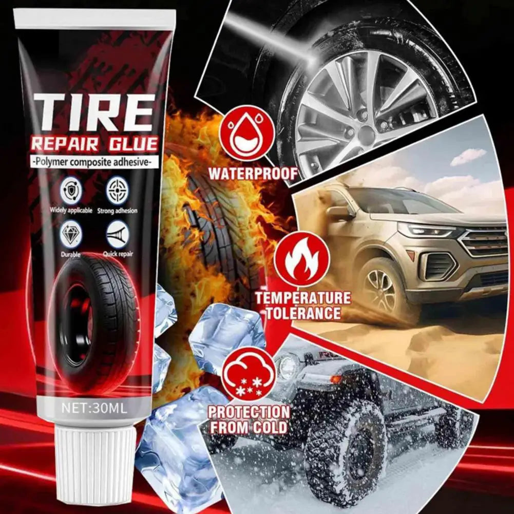 Tire Puncture Repair Kit Tire Repair Kit with 30ml Glue Self-tapping Tubeless Plugs Tool Permanent Puncture Repair for Car Quake