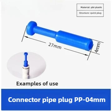 3/5 Pcs PP Pneumatic Connector Quick Plug Plastic Plug Pipe Plug PP 4mm 6mm 8mm 10mm 12mm 14mm 16MM Air Hose Sealing Connector Quake Blue PP4 5PCS