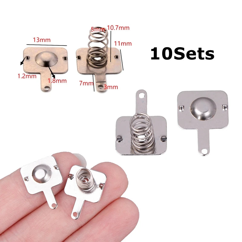 10Sets DIY Accessories 18650 Battery Sheet Spring Contact Sheet Battery Box Positive And Negative Single Bipolar Quake