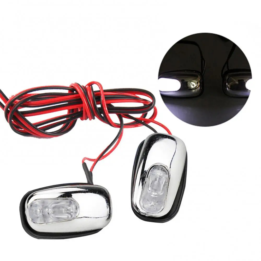 1 Pair Auto LED Light Windshield Windscreen Jet Spray Nozzle Wiper Washer Lamp Automobile Water Spray Lamp Car Accessories Quake White