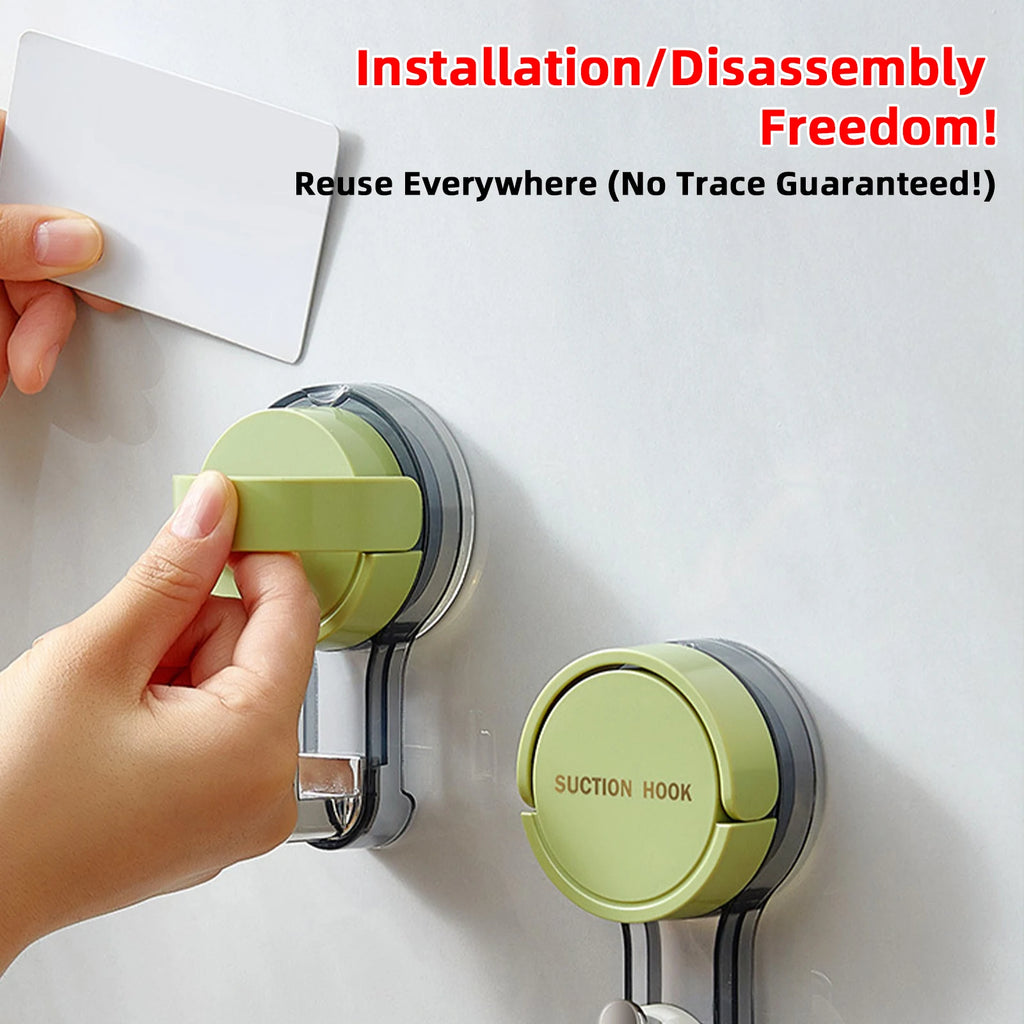 Suction Hooks Strong Vacuum Power Traceless No-Drilling Adhesive Hooks for Home Bathroom Kitchen Door Back and Toilet Area Quake