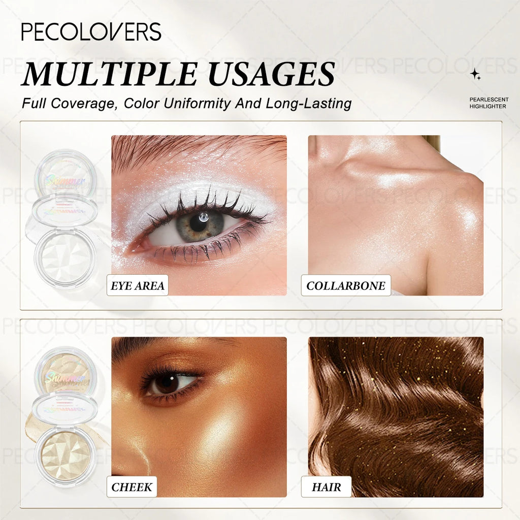 1PC Multi Functional High Disc, Champagne and White Silver Colors, Brightens The Face and Eyes, Waterproof and Sweat Proof Quake