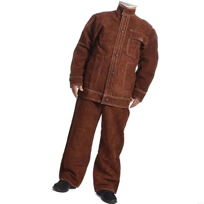 Heavy Duty Leather Welding Garment Heat Resistant Work Wear 175Cm for Metal Fabrication & Temperature Environment K1KF Quake