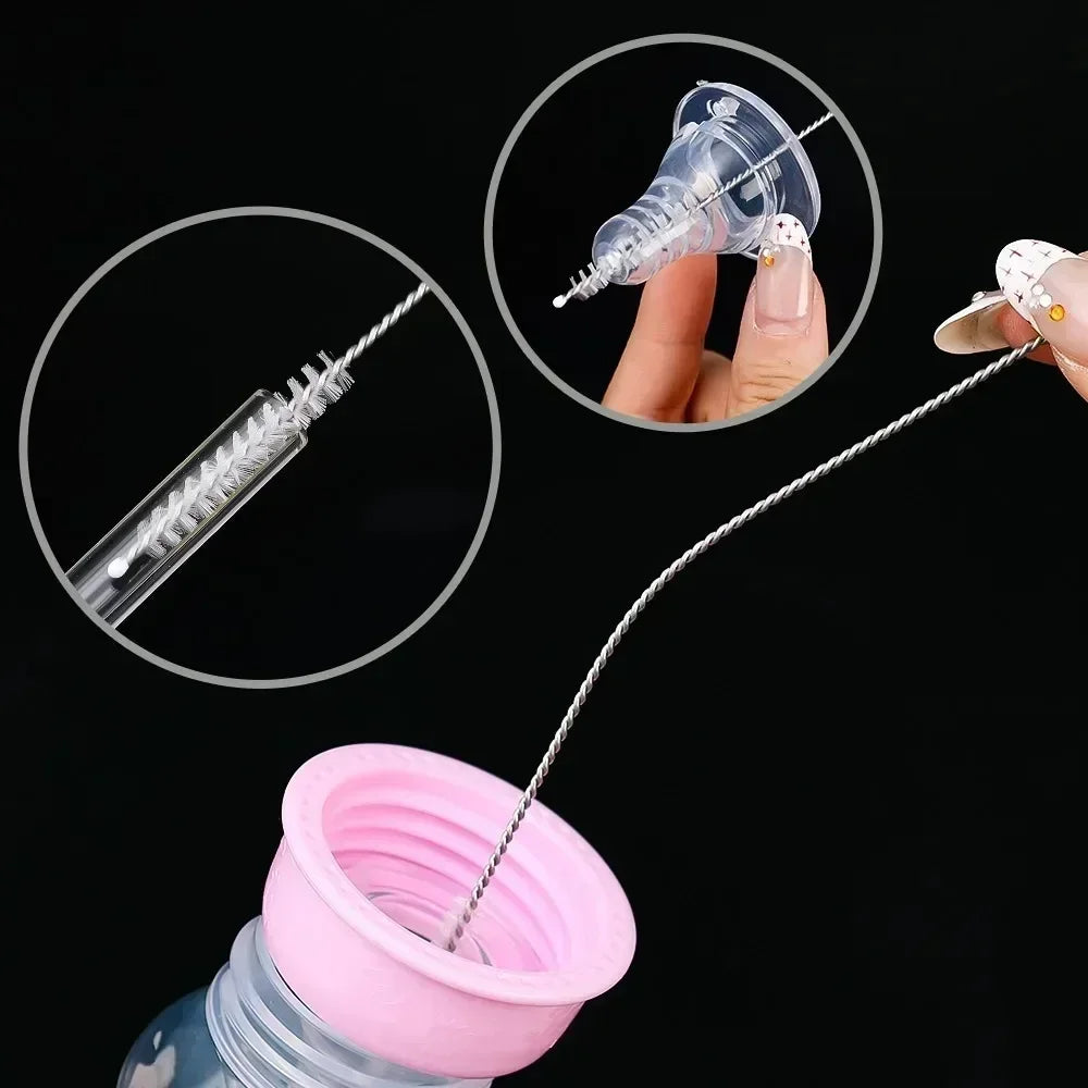 Drinking Straw Cleaning Brush Kit Reusable Tube Pipe Cleaner Nylon Stainless Steel Long Cleaning Brushes for Baby Cup Bottles Quake