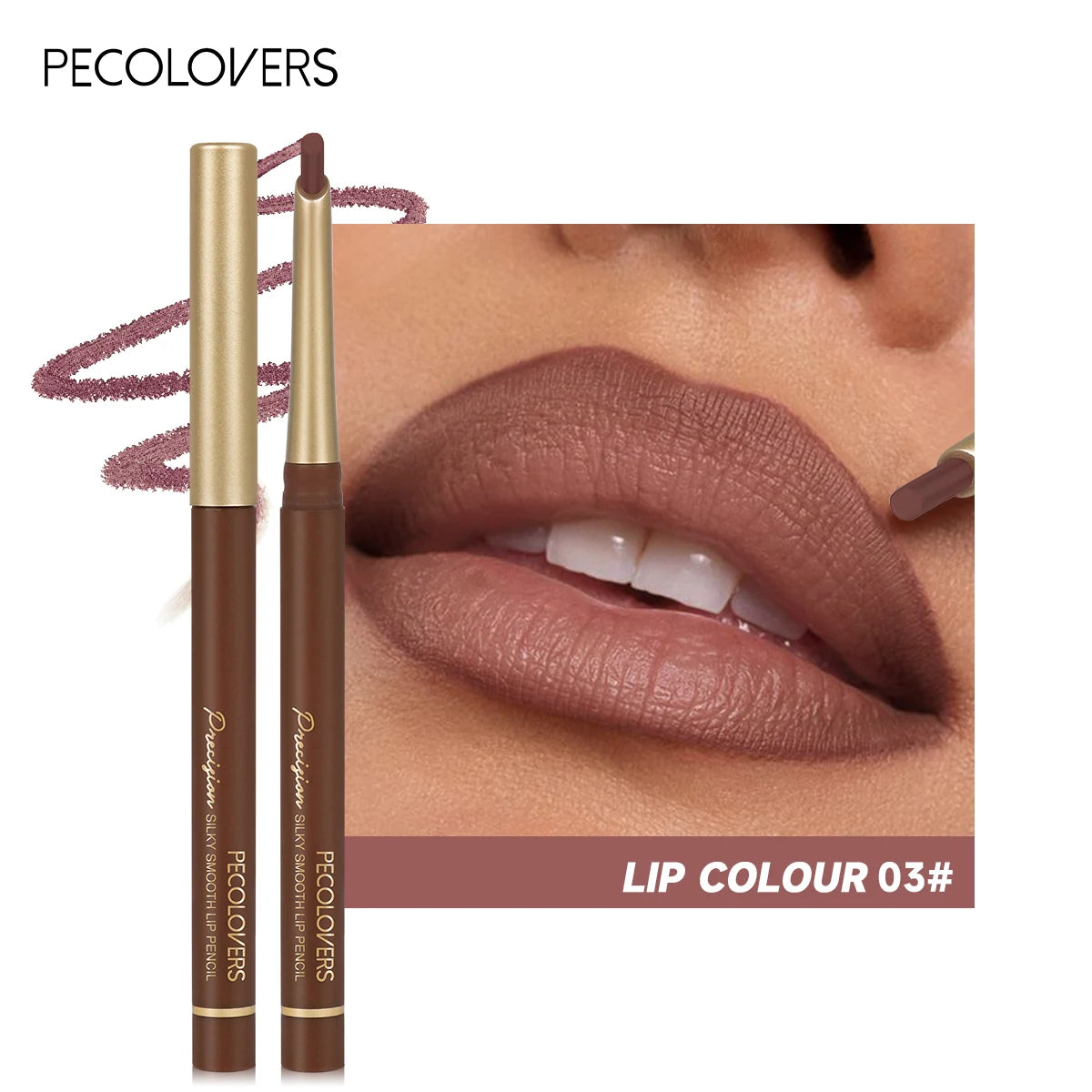 Matte 6-colors Lip Liner Pencil Bevel Design Nib Lip Contour Lipstick Nude Brown Lipstick Pencil Natural Lasting Lipliner Makeup Quake 03