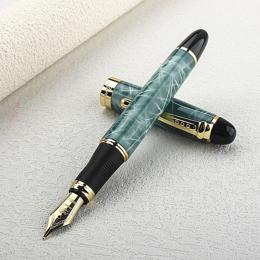 Jinhao 450 Metal Fountain Pen EF/F/M/Bent Nib Golden Trim with Converter Writing Pen PK 20 Quake