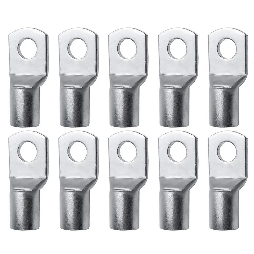 10Pcs 6mm 8mm 10mm SC16-6 SC25-6 SC35-6 Tinned Copper Cable Connector Kit SC Type Wire Nose Terminal Crimp Lugs Ring Quake