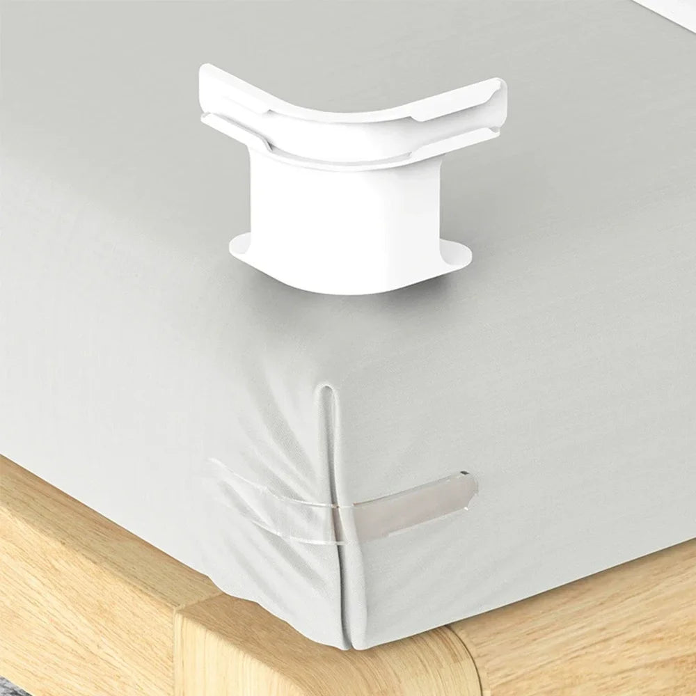 Universal Bedsheet Corner Tightener Clips Invisible Bedspread Secure Holder with Heavy-Duty Mattress Straps Sheets Slot Locks Quake