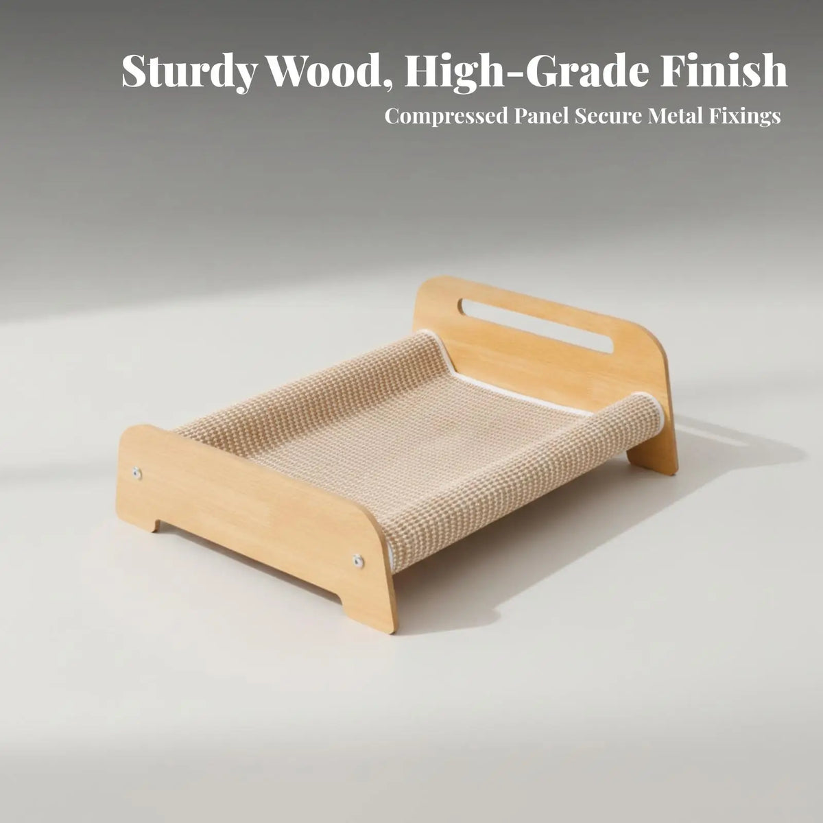 Elevated Cat Bed House with MDF Frame and Jute Mat for Cozy Cat Sleeping Perch Quake