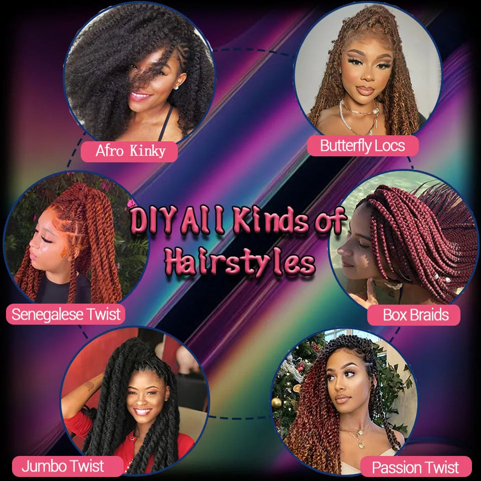 Yeaful 18 Inch Synthetic Marley Twist Braiding Hair Red Black Brown Ginger Bug Blonde #4 Pre Looped Marley Twists Crochet Hair Quake
