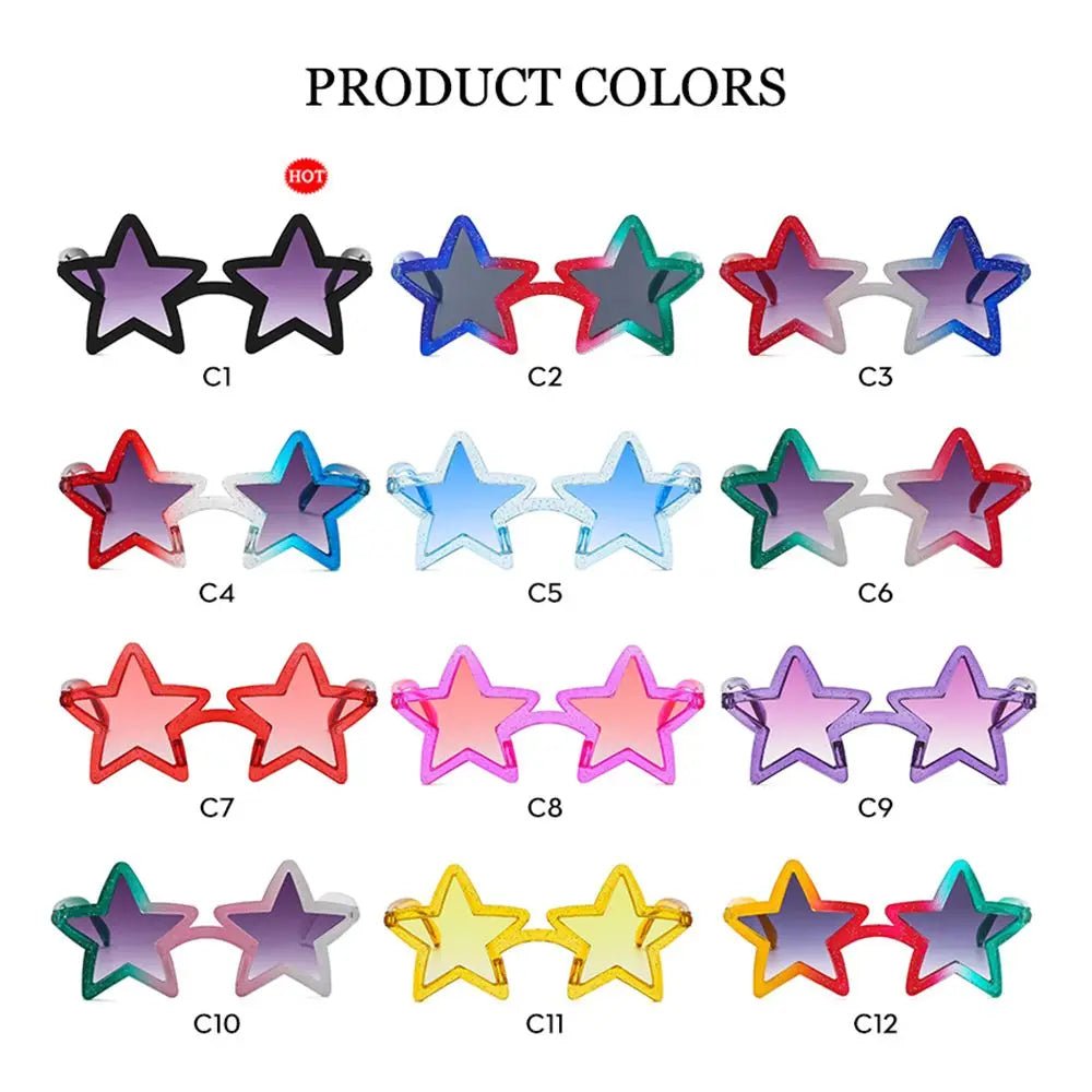 Fashion Unique Pentagram Sunglasses Christmas Party Star Shape Sun Glasses for Women Men Shining Shades Xmas Festival Eyewear Quake